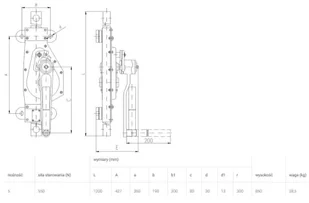 Podnośnik mechaniczny zębaty do kontenerów (udźwig: 5 T, skok: 850 mm) 22082267 - Wyposażenie gospodarstwa rolnego - miniaturka - grafika 2