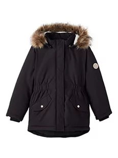 NAME IT Girl's NKFMACE Parka Jacket PB FO kurtka, czarna, 116, czarny, 116 cm - Kurtki i płaszcze dla dziewczynek - miniaturka - grafika 1