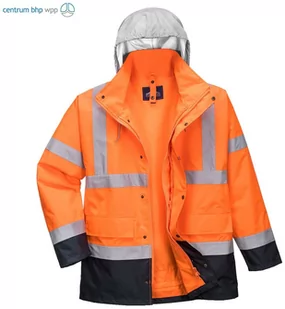 PORTWEST S471 DWUKOLOROWA KURTKA OSTRZEGAWCZA 4 W 1; POMARAŃCZOWY/GRANATOWY - Odzież robocza - miniaturka - grafika 1