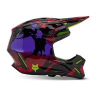 Kaski motocyklowe - Kask Cross FOX V3 Throttle Fluorescencyjny żółtyL - miniaturka - grafika 1