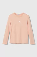 Bluzki dla dziewczynek - Calvin Klein Jeans longsleeve bawełniany dziecięcy kolor różowy - miniaturka - grafika 1