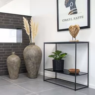 Konsole i sekretarzyki - House Nordic Stolik konsolowy z 2 półkami Avery, czarny - miniaturka - grafika 1