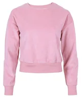 Bluzy damskie - Różowa, welurowa bluza L - miniaturka - grafika 1