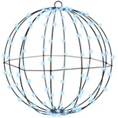 Ozdoby bożonarodzeniowe - vidaXL Piłka z 120 diodami LED Zimna biel 40 cm Metal - miniaturka - grafika 1