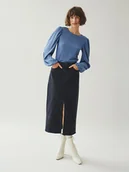 Spódnice - Vila Spódnica dżinsowa w kolorze czarnym - miniaturka - grafika 1