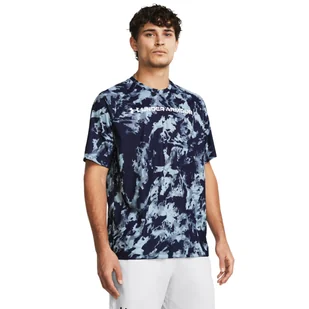 Męska koszulka treningowa Under Armour UA Tech Abc Camo Ss - granatowa - UNDER ARMOUR - Koszulki sportowe męskie - miniaturka - grafika 1