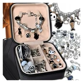 Biżuteria dla dzieci - ZESTAW DO ROBIENIA BRANSOLETEK NASZYJNIKÓW CHARMS SZKATUŁKA KORALIKI DZIECI - miniaturka - grafika 1