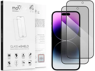 2 Szt. | moVear 2.5D Max Privacy - Prywatyzujące Szkło Hartowane Do Apple Iphone 14 Pro Max (6.7") Na Cały Ekran | Antyspy, Do Etui, Fullglue, 9H - Szkła hartowane na telefon - miniaturka - grafika 1