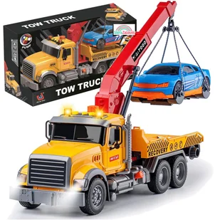 Auto Pomoc Drogowa Samochód Laweta Napęd Holownik Samochód Transportowy Laweta Rampa Dźwięki Światła - Samochody i pojazdy dla dzieci - miniaturka - grafika 1