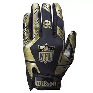 Rękawiczki - Wilson Nfl Stretch Fit Receivers Gloves Wtf930600M Męskie Rękawiczki Czarne - grafika 1