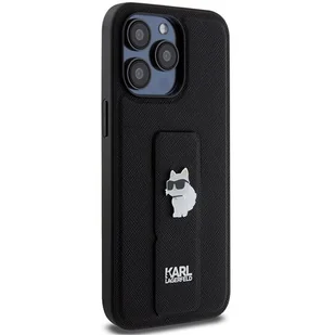 Etui Karl Lagerfeld KLHCP13LGSACHPK Apple iPhone 13 / 13 Pro hardcase Gripstand Saffiano Choupette Pins czarny/black - Etui i futerały do telefonów - miniaturka - grafika 5