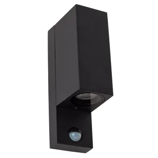 Zewnętrzny kinkiet ścienny ZARO 69802/02/30 Lucide IP65 czujnik ruchu czarna - Lampy ogrodowe - miniaturka - grafika 1