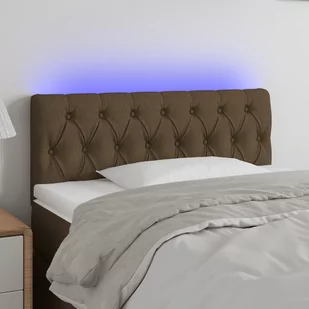 Lumarko Zagłówek do łóżka z LED, ciemnobrązowy, 100x7x78/88 cm, tkanina - Inne meble do sypialni - miniaturka - grafika 1