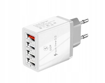 Ładowarka SiGN 4xUSB-A, PD & QC 3.0, 33W - Biała
