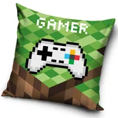 Pościel dla dzieci - Poszewka 40x40 dekoracyjna MIĘKKI VELVET dla dziecka Minecraft piksel gamer - miniaturka - grafika 1