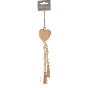 HOME & STYLING COLLE, ZAWIESZKA DEKORACYJNA BOHO ECO NATURA DREWNIANA SERCE - Ozdoby bożonarodzeniowe - miniaturka - grafika 1