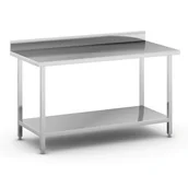 Stoły warsztatowe - B2B Partner Stół roboczy ze stali nierdzewnej z półką, 1500 x 700 x 850 mm WT-C100813 - miniaturka - grafika 1