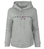 Bluzy damskie - Tommy Hilfiger bluza damska z kapturem Heritage HIilfiger szary rozmiar S - miniaturka - grafika 1