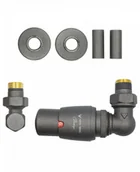 Zawory i kraniki - Zawór termostatyczny trójosiowy Master grafit strukturalny prawy All in One bez złączek - miniaturka - grafika 1