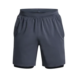 Męskie Spodenki UNDER ARMOUR UA LAUNCH 7'' 2 IN 1 SHORT 1361497-044 – Szary - Spodenki męskie - miniaturka - grafika 1