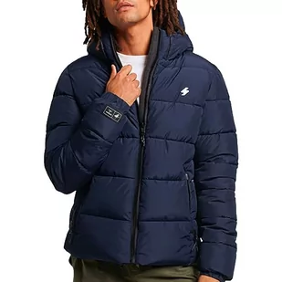 Superdry Hooded Sports Puffr Jacket Kurtka męska, Eclipse Navy, L - Kurtki męskie - miniaturka - grafika 1