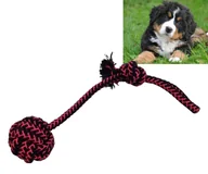 Zabawki dla psów - Pleciona Piłka z Sznurkiem dla Psów - Idealna Zabawka Aportowa - miniaturka - grafika 1