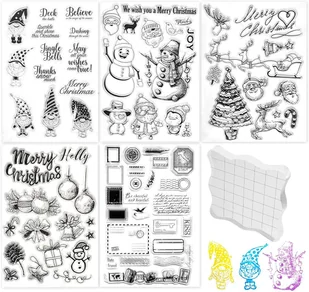 Zestaw Silikonowych Stempli Świątecznych DIY 5 Arkuszy - Szkolne artykuły papiernicze Zestaw Silikonowych Stempli Świątecznych DIY 5 Arkuszy - Szkolne artykuły papiernicze - miniaturka - grafika 1