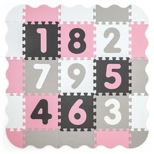 Milly Mally, Mata Piankowa Puzzle, Jolly 3x3 Digits, Różowo Szary - Maty piankowe - miniaturka - grafika 1