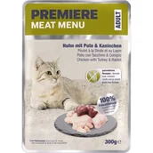 Mokra karma dla kotów - PREMIERE Meat Menu mokra karma dla kota, dorosły, Kurczak, indyk i królik 6x300 g - miniaturka - grafika 1