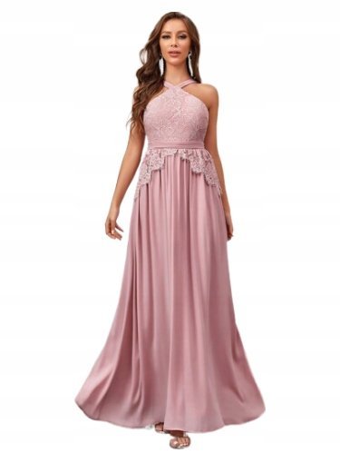 SHEIN SUKIENKA RÓŻOWA KOKTAJLOWA MAXI 40/42 ŁŁA