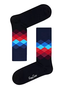 Happy Socks Faded Diamond, kolorowe i zabawne, Skarpety dla kobiet i mężczyzn, Czarny-Niebieski-Czerwony (41-46) - Skarpetki męskie - miniaturka - grafika 1