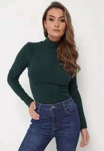 Ciemnozielony Sweter Golf o Dopasowanym Kroju Ryler - Swetry damskie - miniaturka - grafika 1