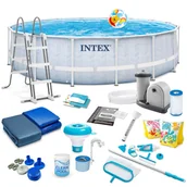 Baseny ogrodowe - Basen ogrodowy stelażowy z pompą Intex 488x122 cm zestaw 21w1 - miniaturka - grafika 1
