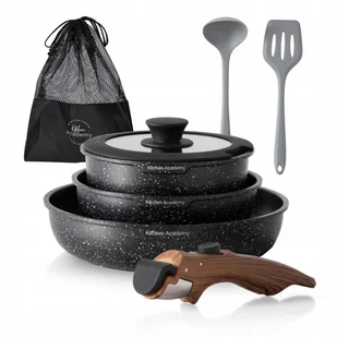 Kitchen Academy 8cz zestaw garnków powłoka marmurowa indukcja - Zestawy garnków i patelni Kitchen Academy 8cz zestaw garnków powłoka marmurowa indukcja - Zestawy garnków i patelni - miniaturka - grafika 1