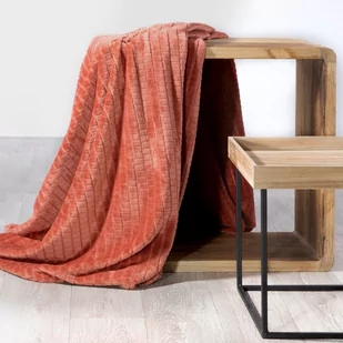 Euro Firany Koc 200 x 220 Flanelowy Design Cindy2 Cegła 1201723 - Koce - miniaturka - grafika 1