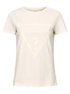 Koszulki i topy damskie - GUESS - T-shirt damski, beżowy - miniaturka - grafika 1