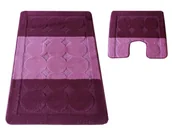 Dywaniki łazienkowe - Fioletowe dywaniki do łazienki z tłoczeniami E4-N85 - miniaturka - grafika 1