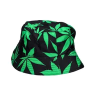 Balony i akcesoria - Kapelusz marihuana czarny bucket hat z listkami - miniaturka - grafika 1