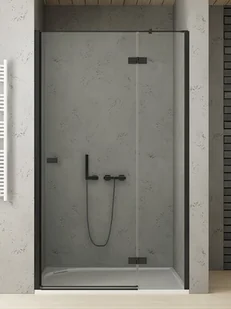 Czarne drzwi prysznicowe uchylne 130 cm prawe EXK-4909 Reflexa Black New Trendy - Ścianki i drzwi prysznicowe - miniaturka - grafika 1