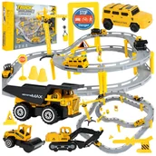 Zabawy w naśladowanie dorosłych - TOR SAMOCHODOWY 322CM metalowe AUTA BUDOWLANE DŹWIG ŻURAW BUDOWLANY Z834 - miniaturka - grafika 1