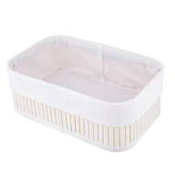 Pudła i pojemniki do przechowywania - Koszyk bambusowy z białą wyściółką 28 x 18 x 10 cm biały - miniaturka - grafika 1