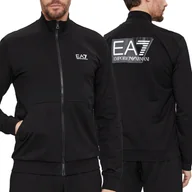 Bluzy męskie - EA7 Emporio Armani bluza męska czarna ze stójką 3DPM61-PJ05Z-1200 S - miniaturka - grafika 1