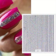 Ozdoby do paznokci - TEMU 3D Naklejki na Paznokcie Holograficzne Srebrno-Złote Metalowe Paski Literki Dekoracje do Manicure Łączników Gel Art - miniaturka - grafika 1