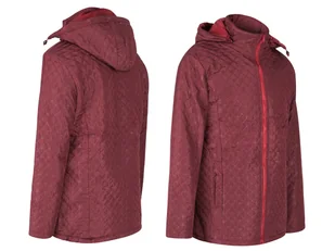 Ocieplana Kurtka Damska z Kapturem 0505 XXL Bordo - Kurtki damskie - miniaturka - grafika 1
