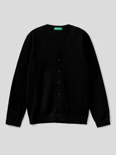 Swetry damskie - Benetton Kardigan w kolorze czarnym - grafika 1