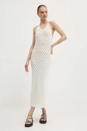 Sukienki - Superdry sukienka kolor beżowy maxi dopasowana W8011736A-8ML - miniaturka - grafika 1
