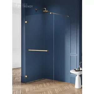 New Trendy EXK-3147 KABINA AVEXA GOLD WALK-IN U 120x200 CZYSTE 6mm ACTIVE SHIELD - Kabiny prysznicowe - miniaturka - grafika 1