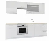 Meble kuchenne - Zestaw białych szafek kuchennych 8 sztuk 240 cm K5-H11 - miniaturka - grafika 1