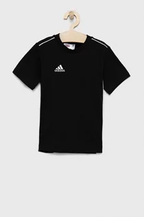 Koszulki dla dziewczynek - Adidas Performance T-shirt bawełniany dziecięcy kolor czarny gładki - grafika 1