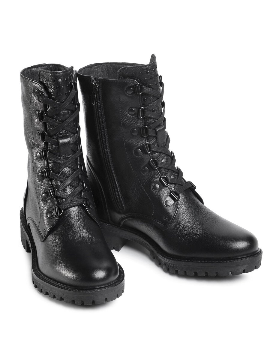 GEOX DAMSKIE BOTKI SKÓRZANE CZARNE NA ZAMEK 41 Ż8C